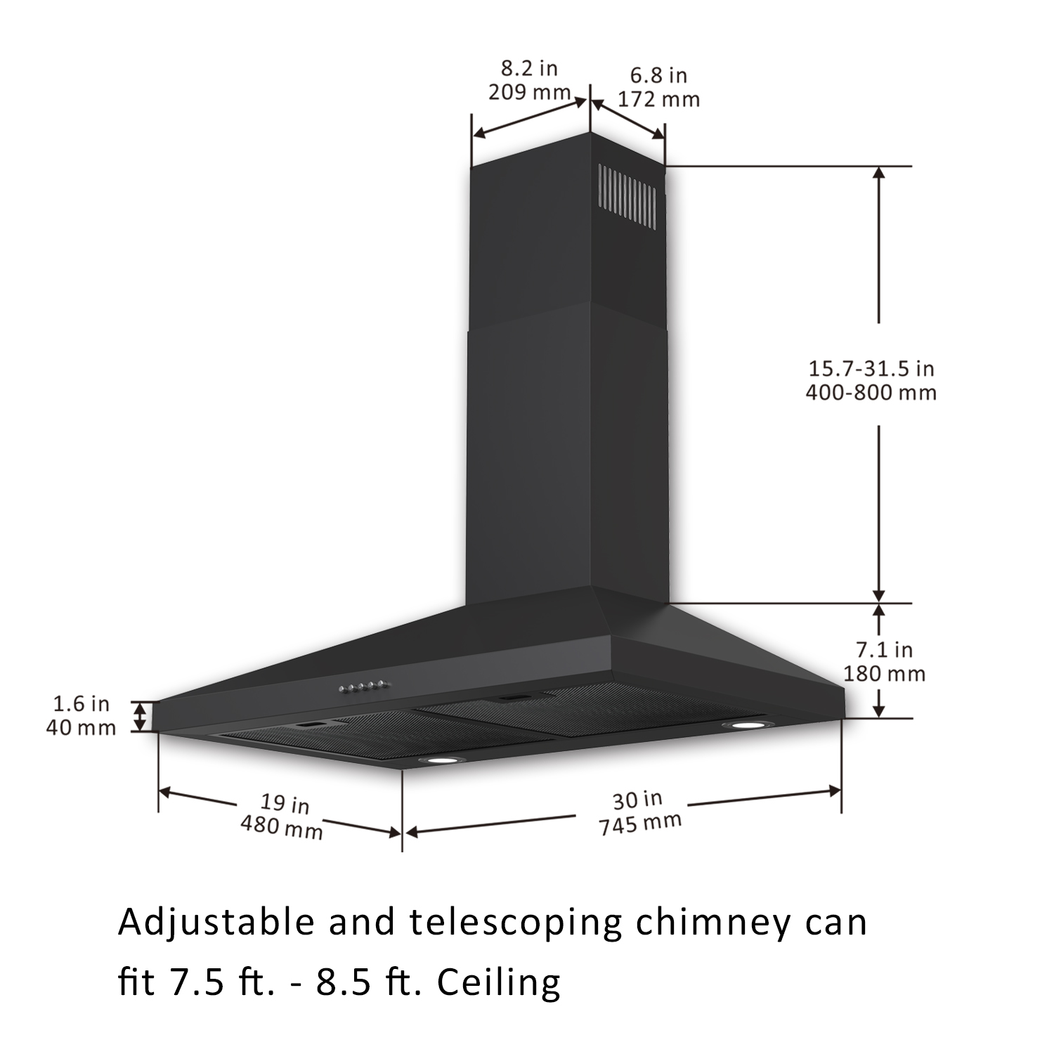 FGS-UBD24Y75AC_Wall Mount Range Hood_product_firegas